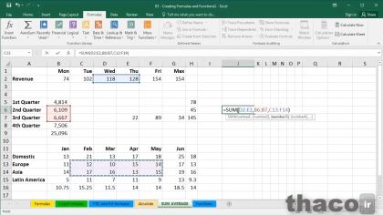 Using SUM and AVERAGE