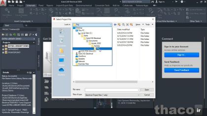 Opening projects in AutoCAD Electrical