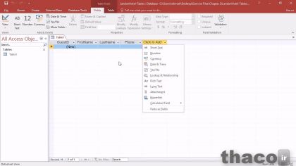 Creating a table and setting data types