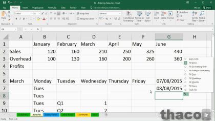 Entering data with AutoFill