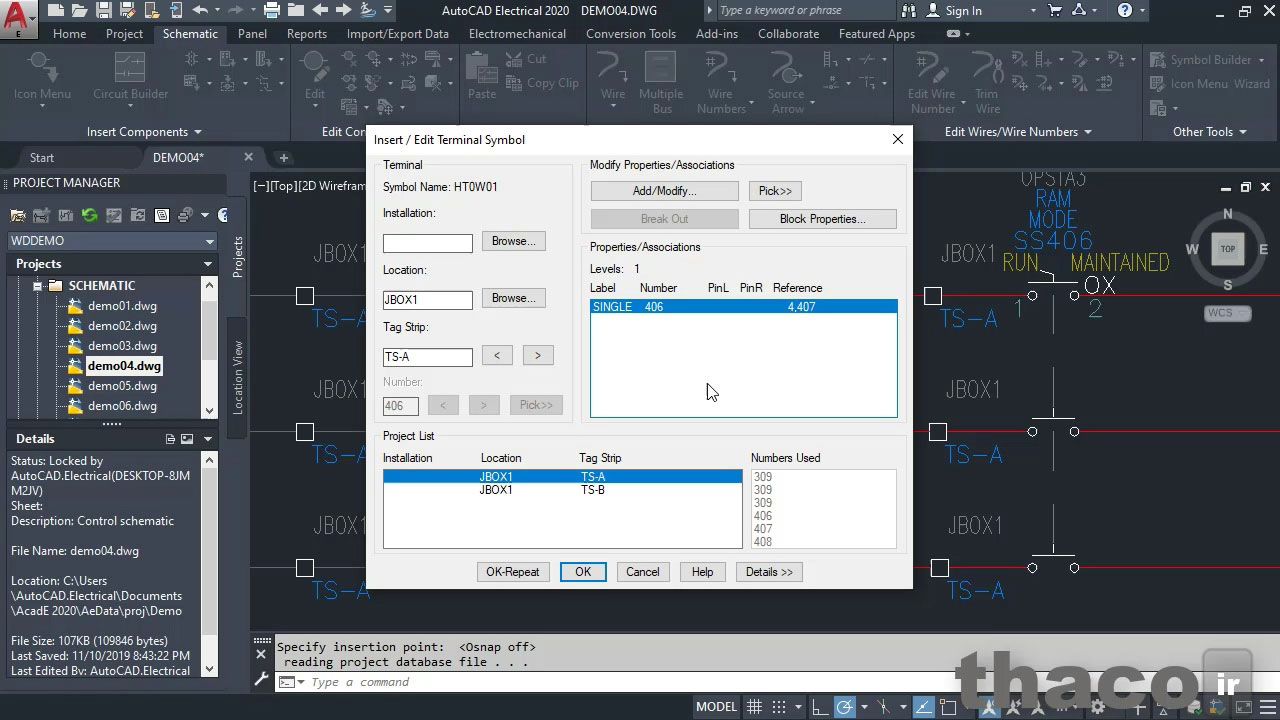 Copying components in AutoCAD Electrical