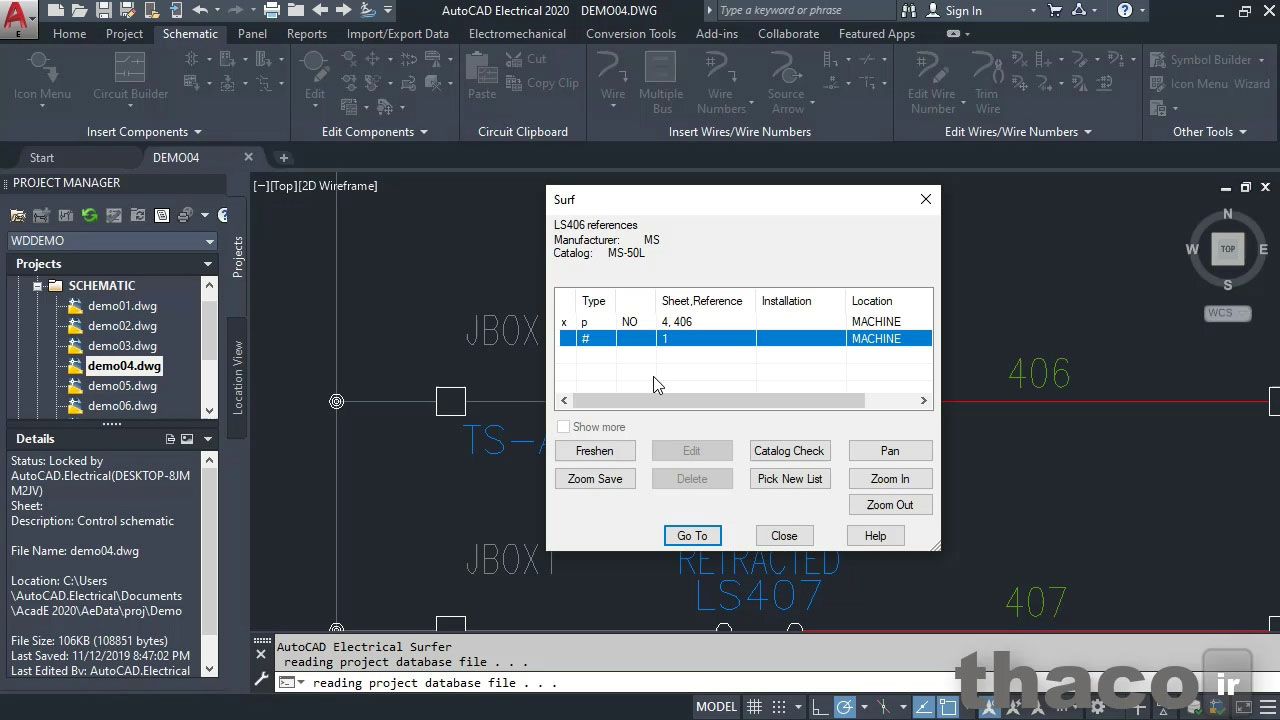 Using the Surfer command in AutoCAD Electrical