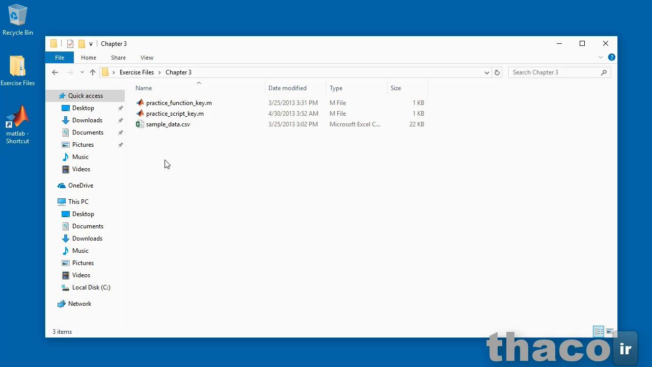 Using the Matlab Course exercise files