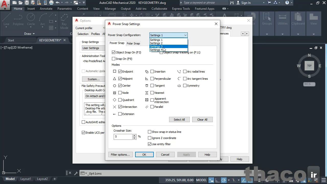 Configuring power snaps