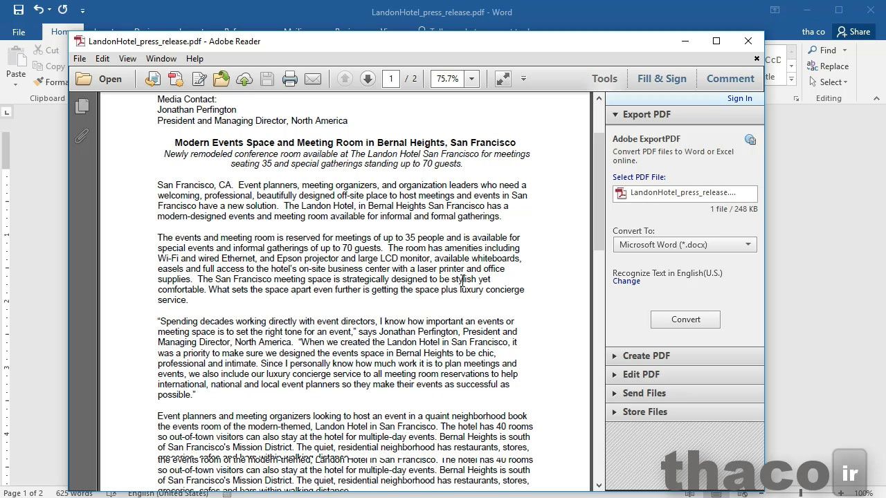 Opening and editing PDF documents