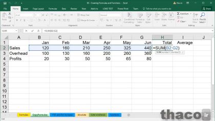 copying a formula into adjacent cells