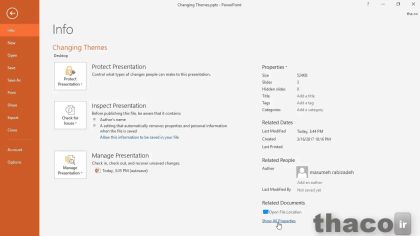 Working with file options using Backstage view
