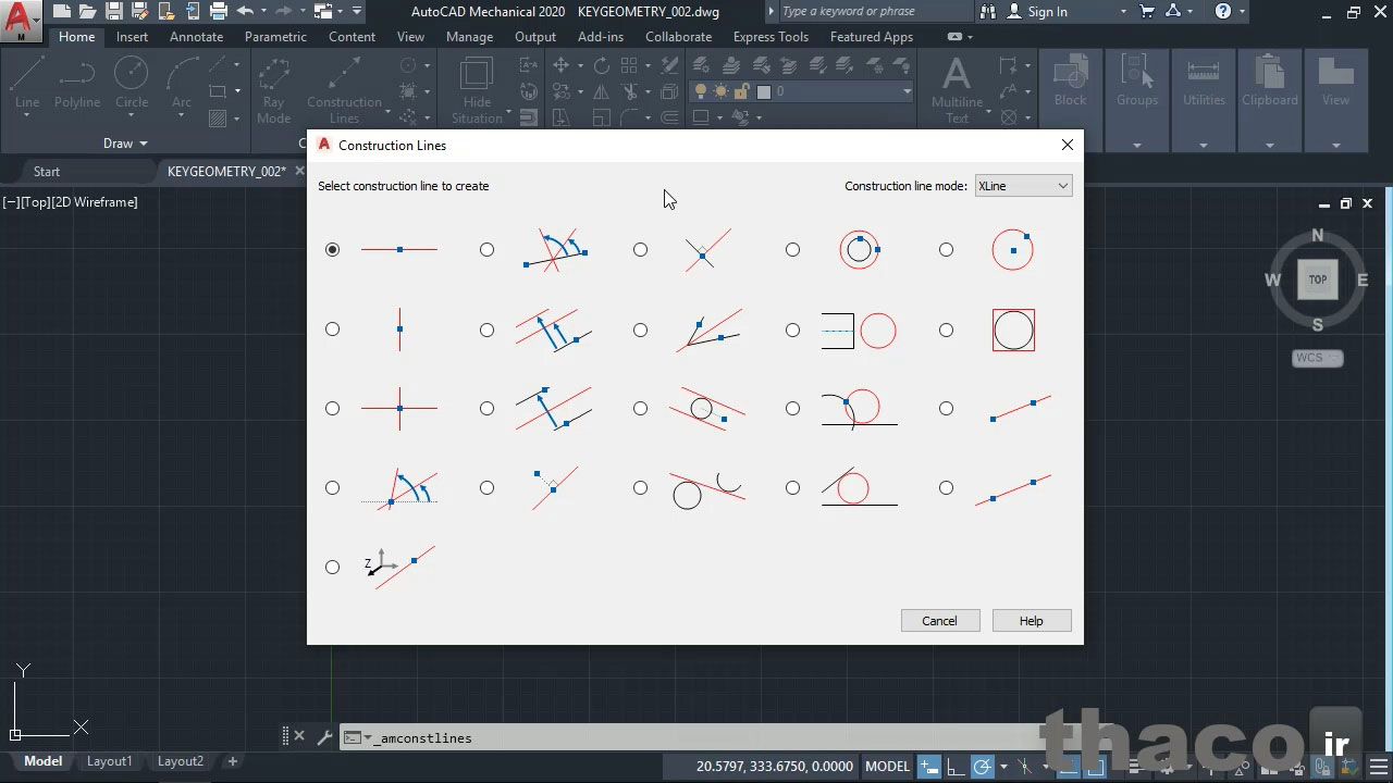 Adding construction lines