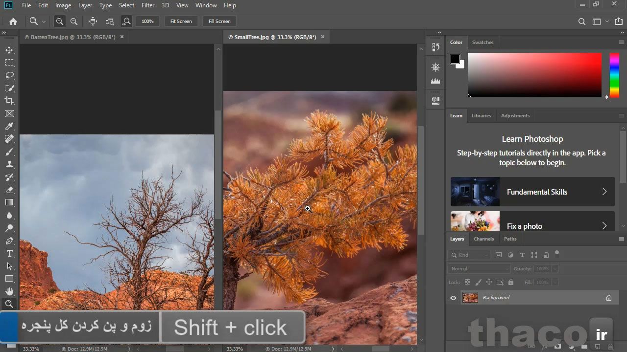 Panning and zooming documents in Photoshop