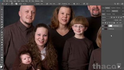 swapping heads in a family portrait