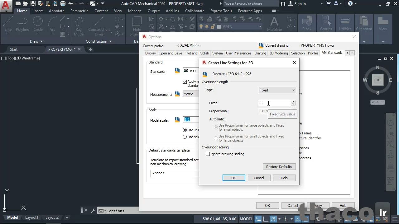 Property management in AutoCAD Mechanical