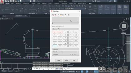 The AutoCad mechanical shortcut-menu