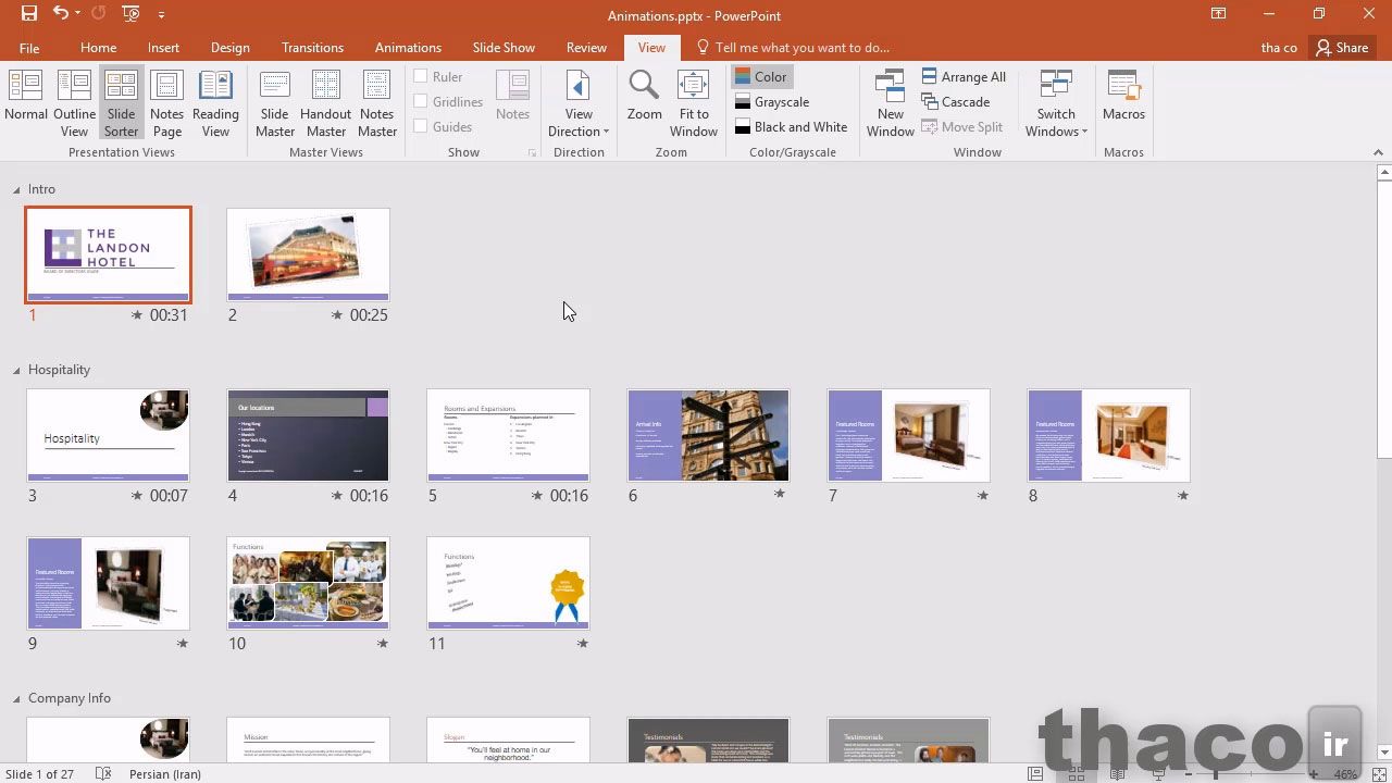 Rehearsing a presentation