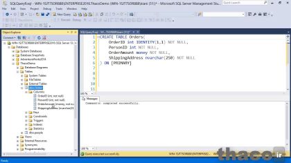 Creating a table using T-SQL