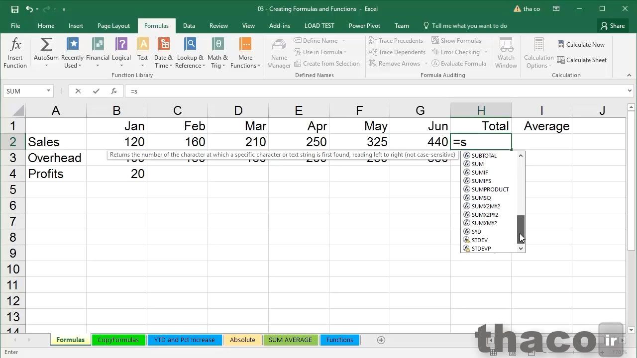 Creating simple formulas