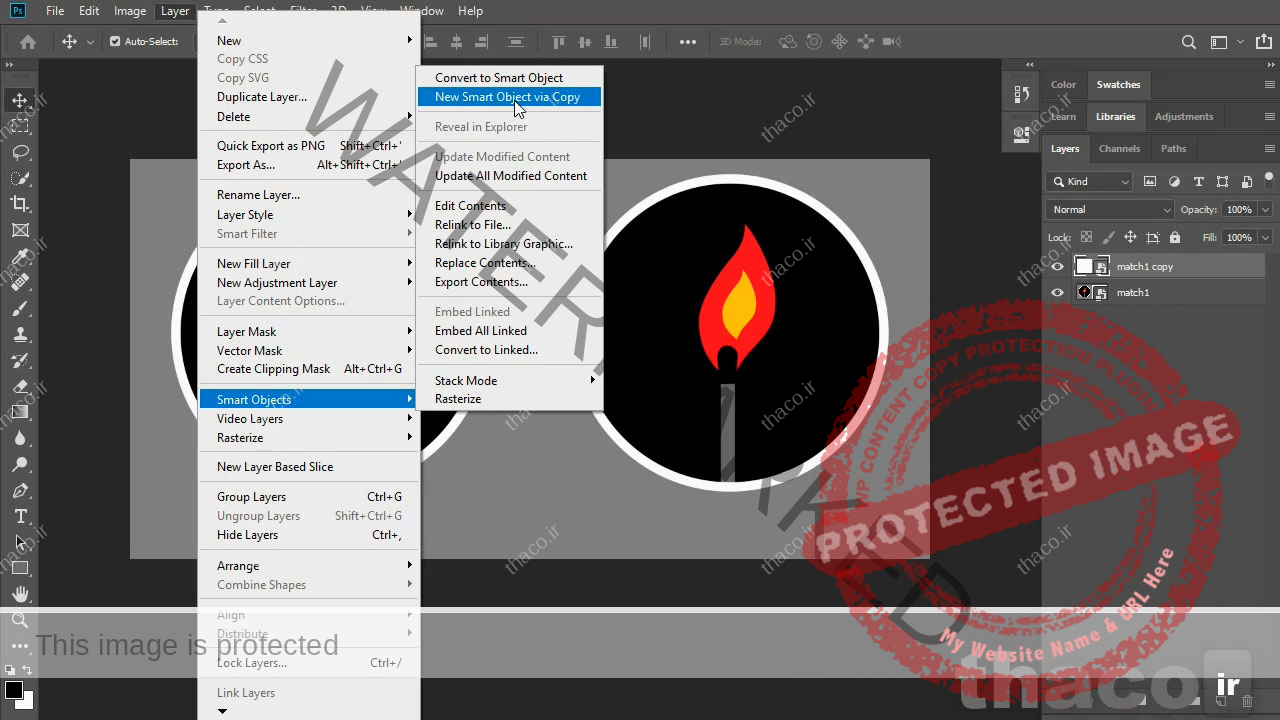 گزینه New Smart Object via Copy