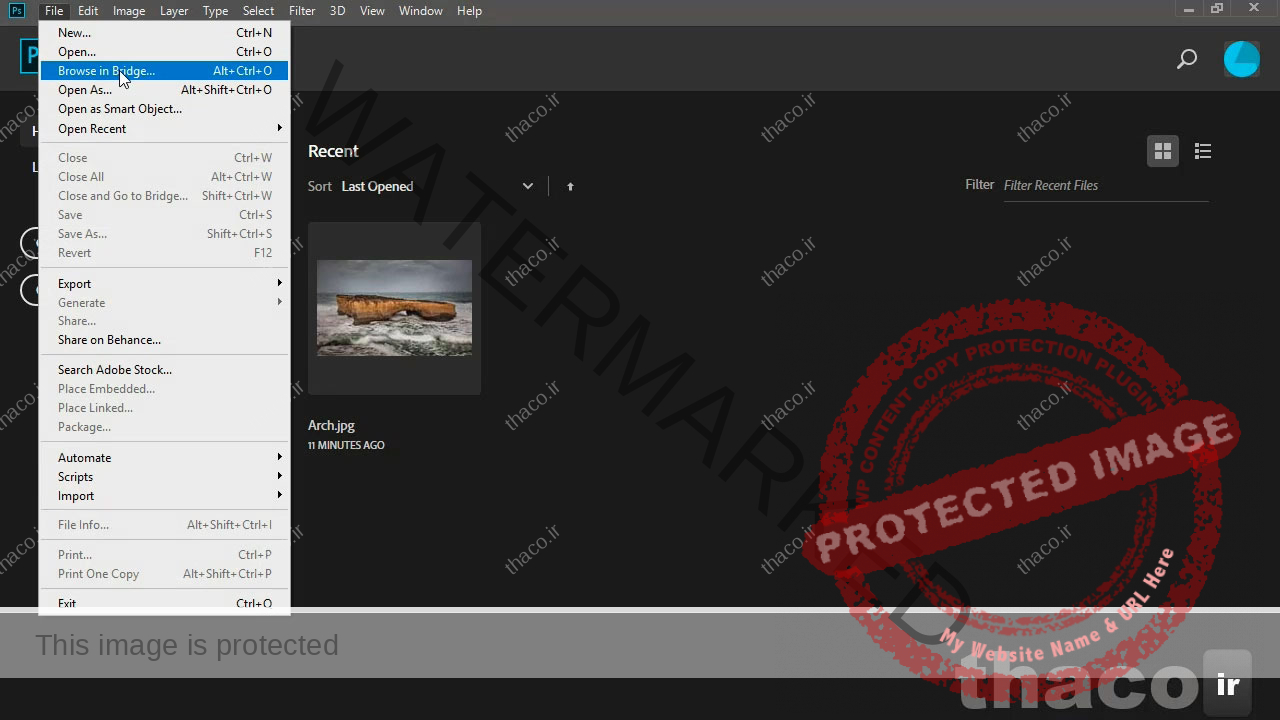 گزینه Browse in Bridge فتوشاپ