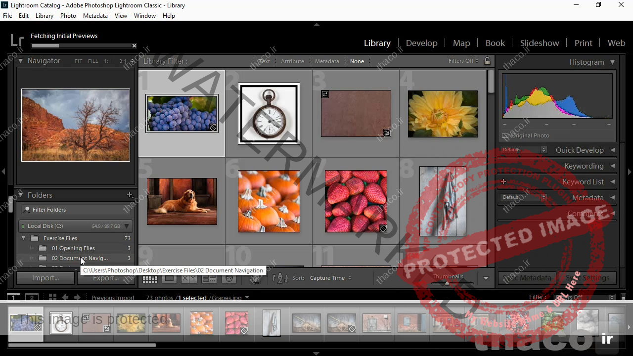 اینترفیس نرم افزار Adobe Lightroom