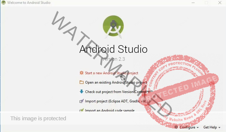 گزینه Start a New Android Studio Project