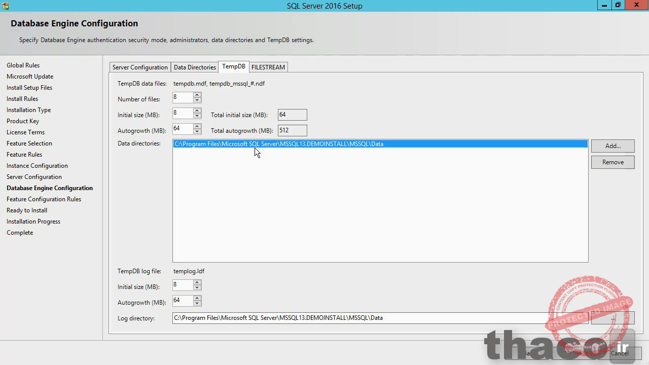 Advanced installation options in SQL Server