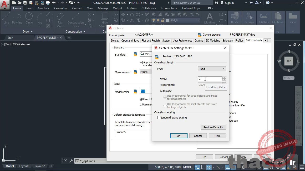 Property management in AutoCAD Mechanical