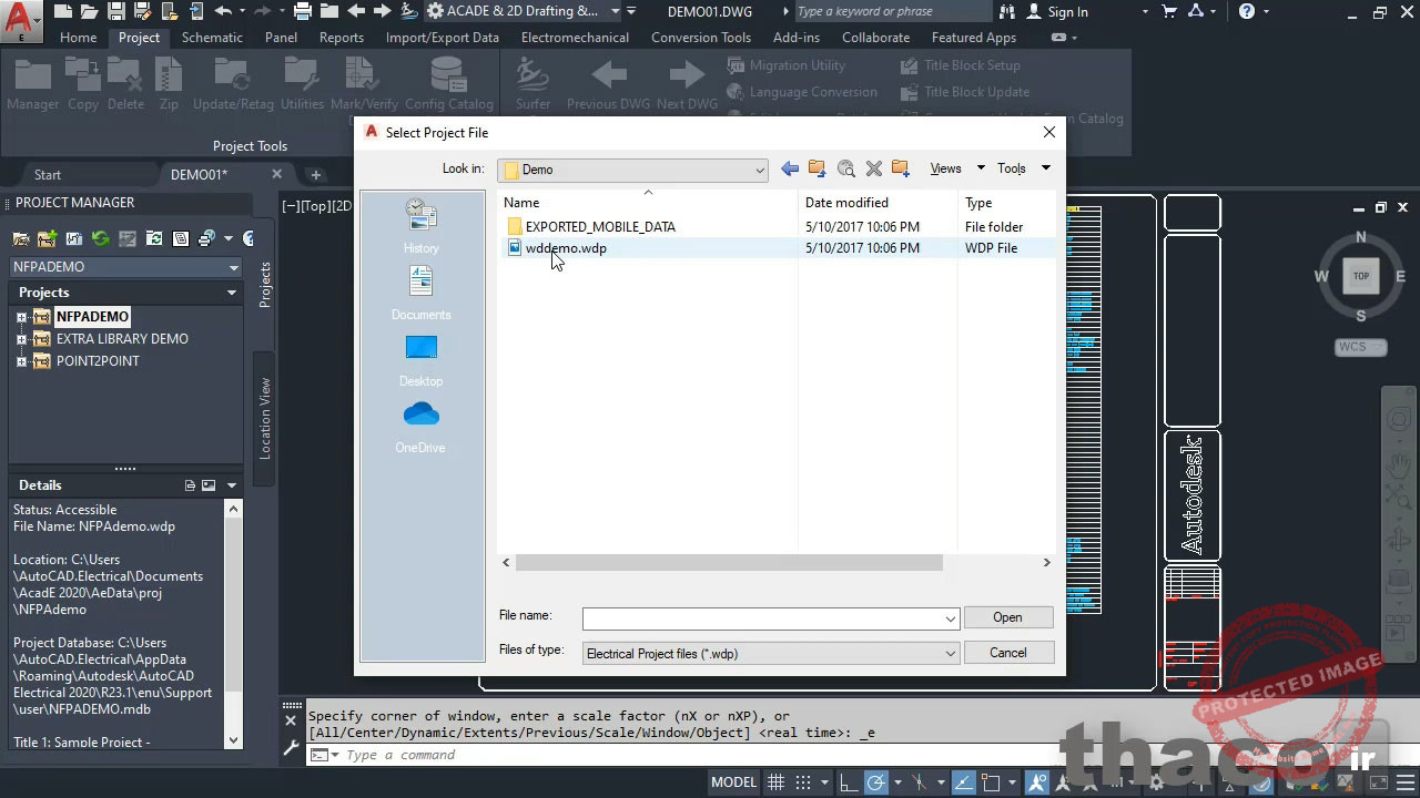 Project files in AutoCAD Electrical