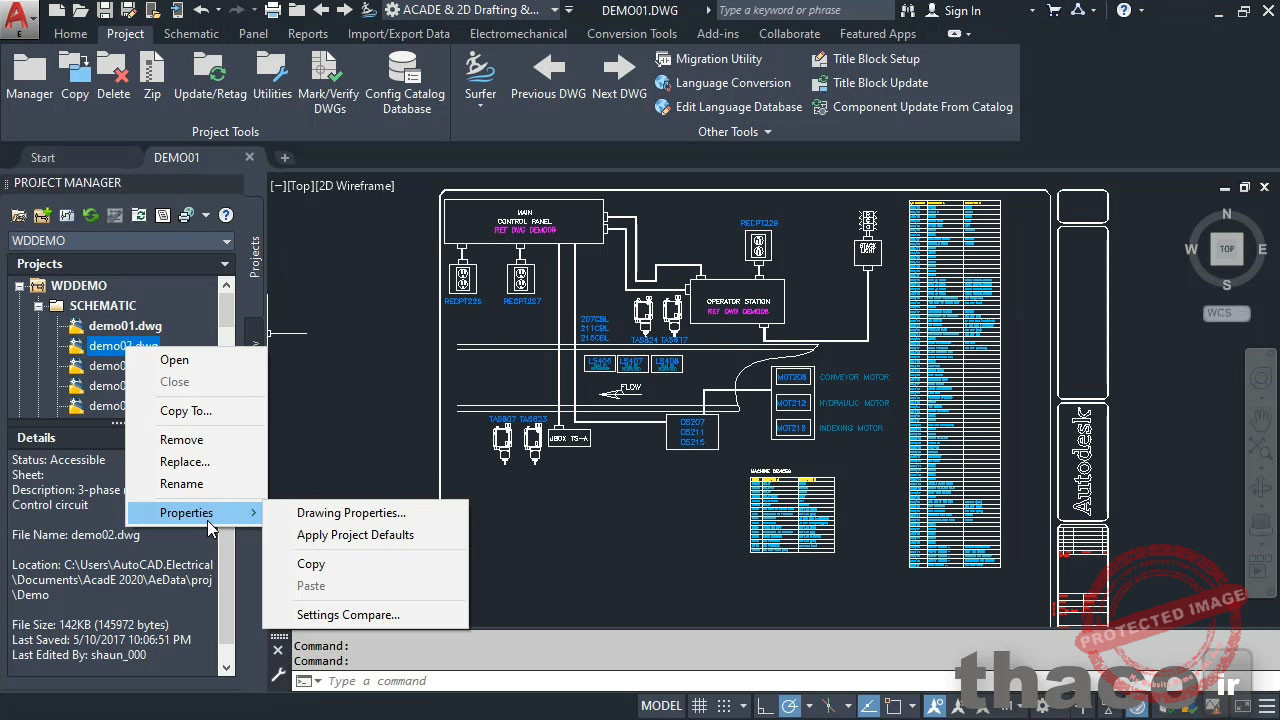 Opening an electrical drawing