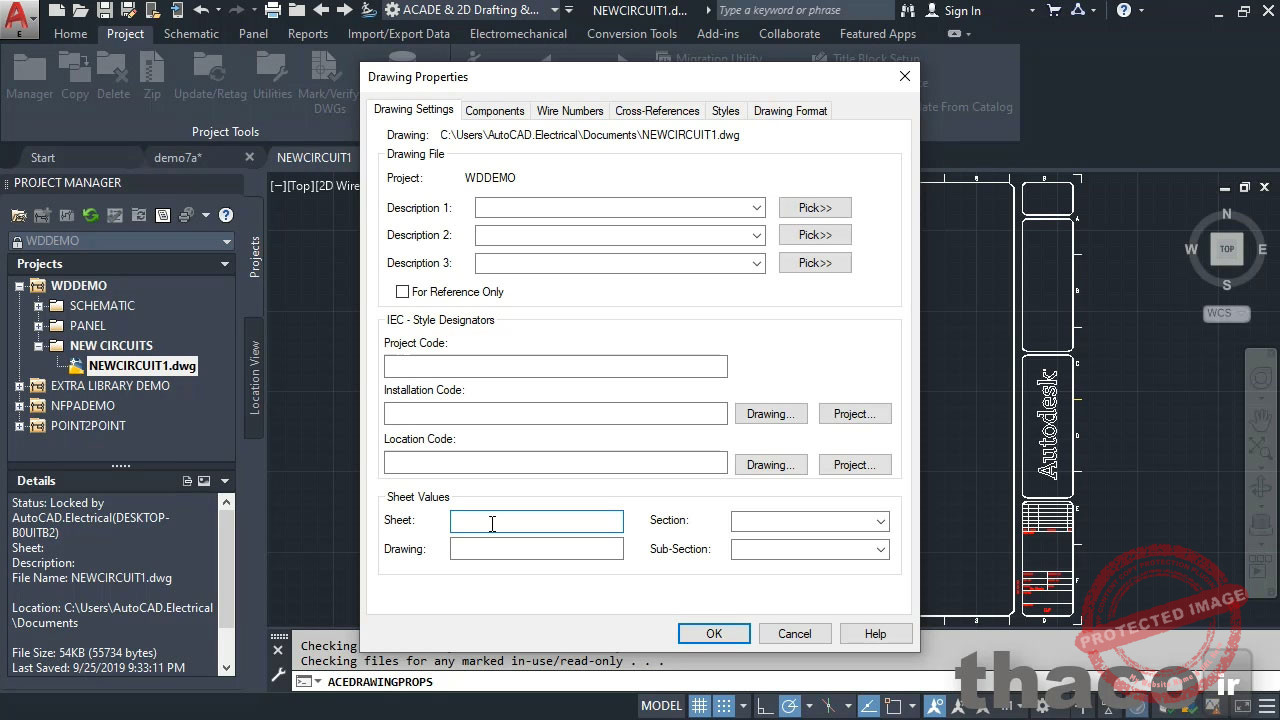 The Project Manager drawing list