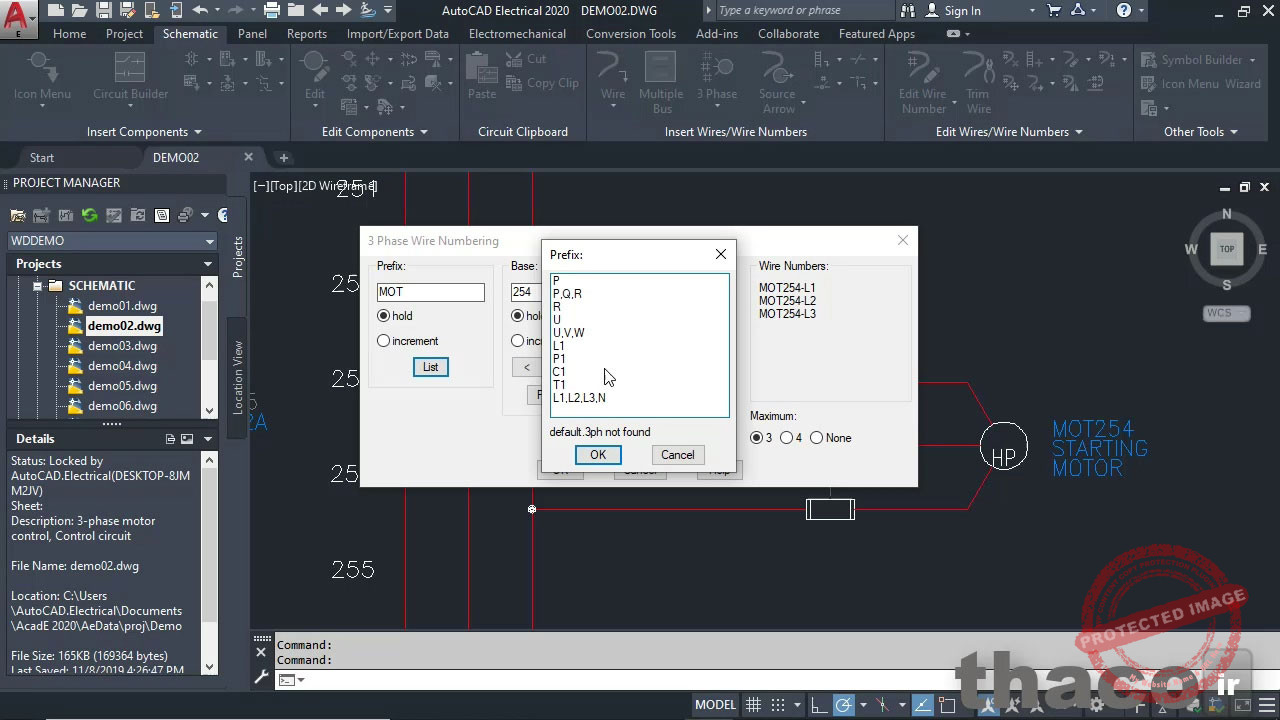 Numbering 3-phase wiring