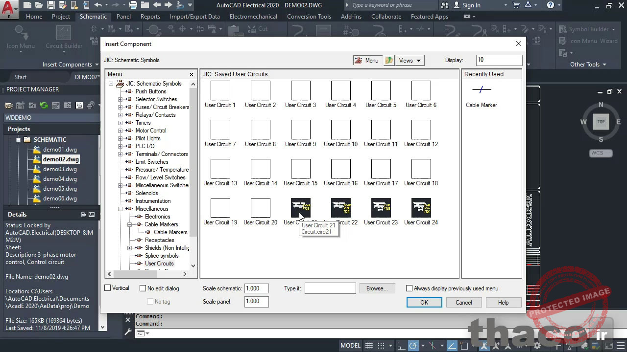 Working with saved crcuits