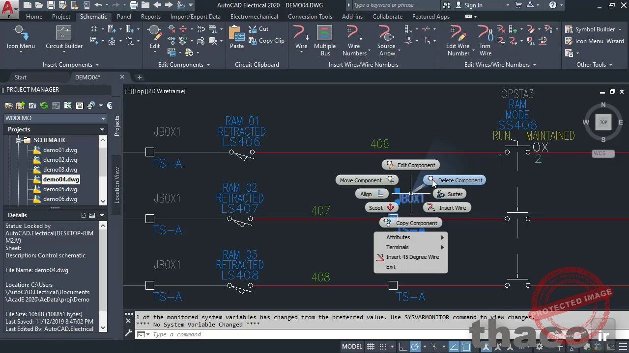 Deleting components in AutoCAD Electrical