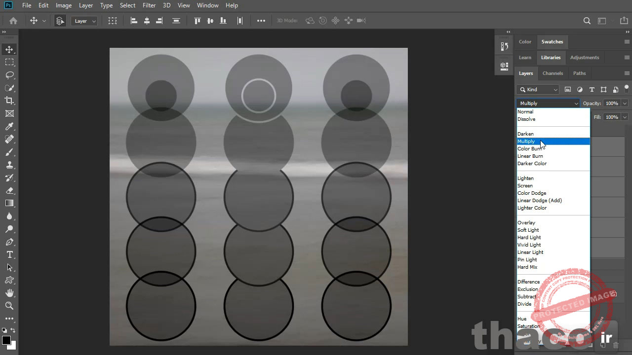 Apply blend modes to layers and groups