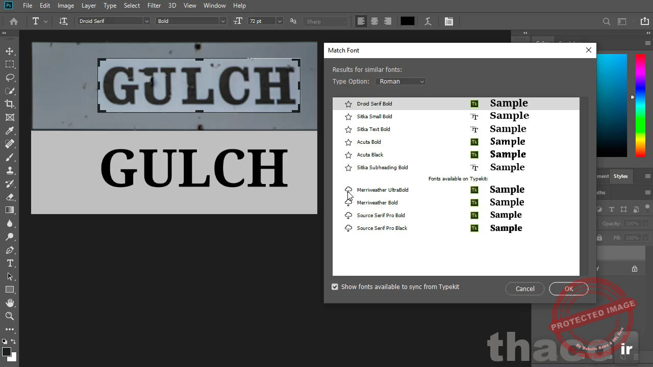 Font match (Latin fonts only)