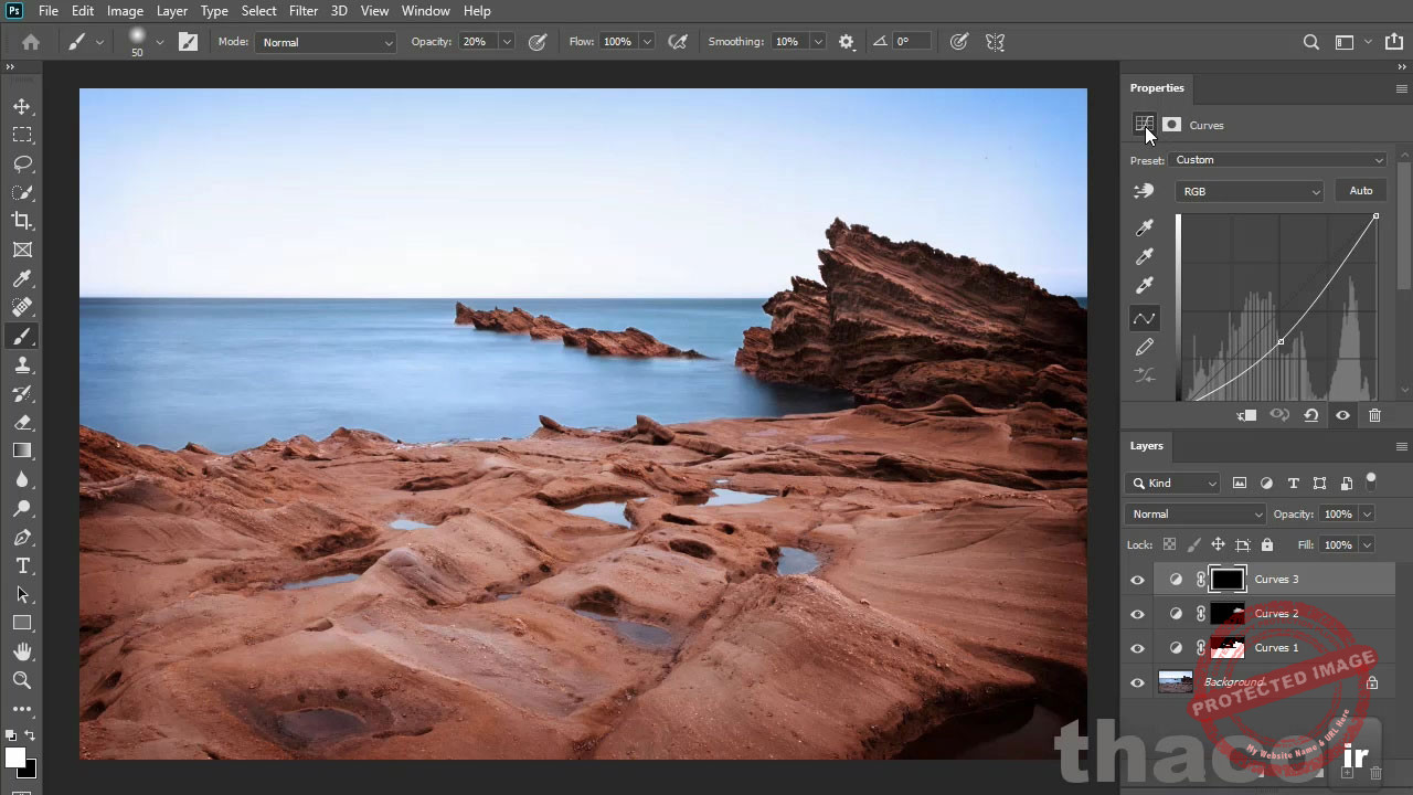 Dodging and burning with Curves