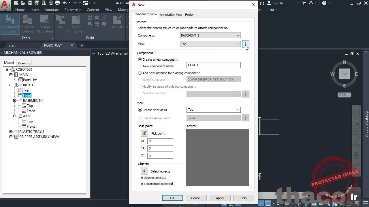 Creating a mechanical drawing using the Structure workspace