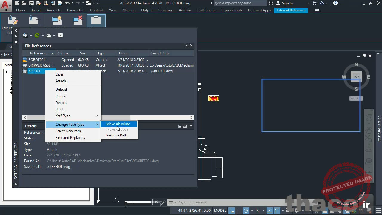 Changing reference path type