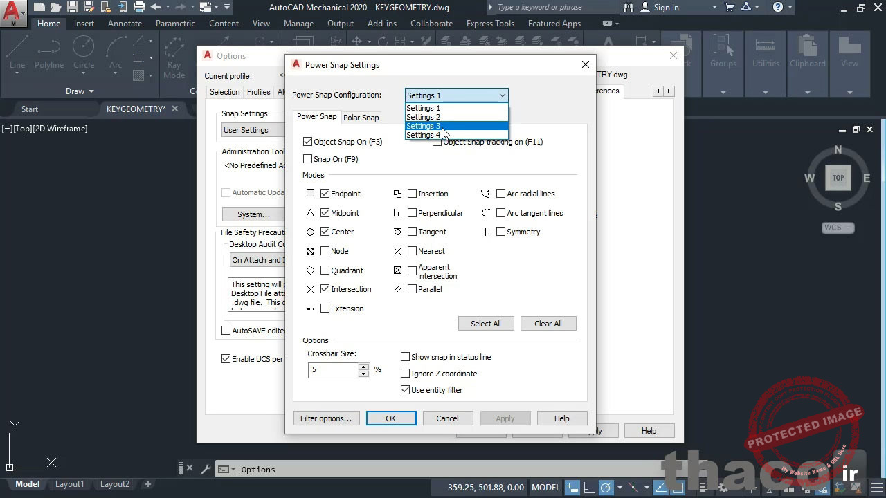 Configuring power snaps