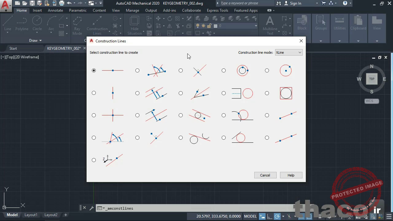 Adding construction lines