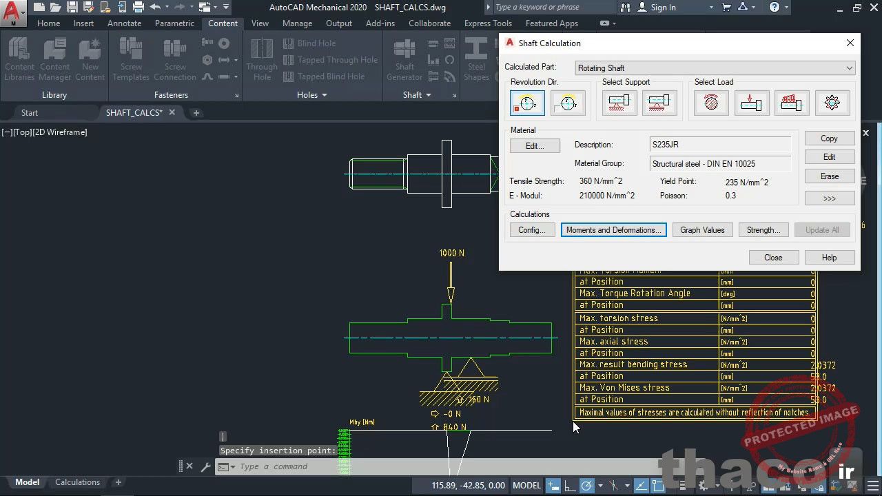 Calculating shaft strength