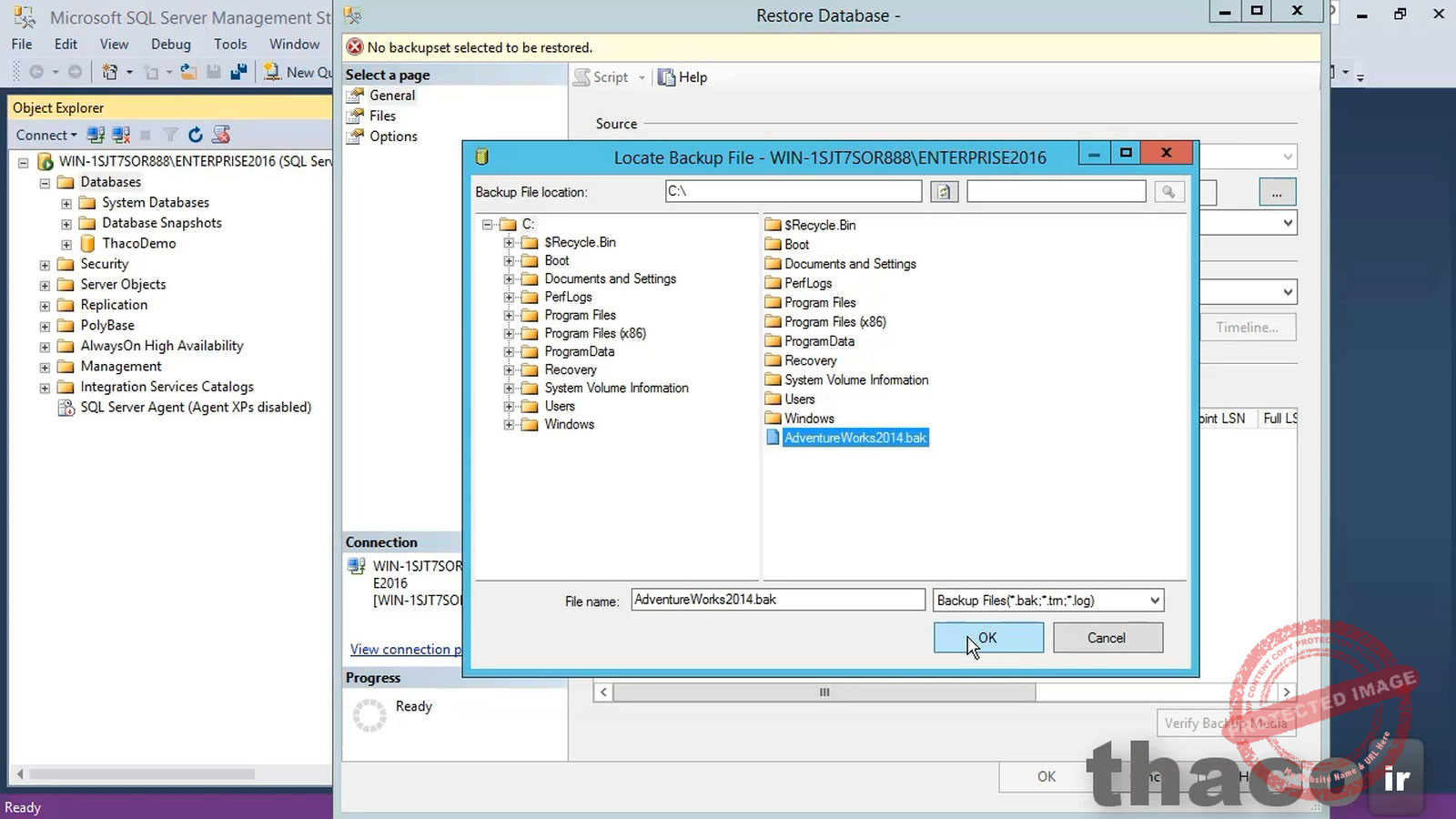 Installing sample database