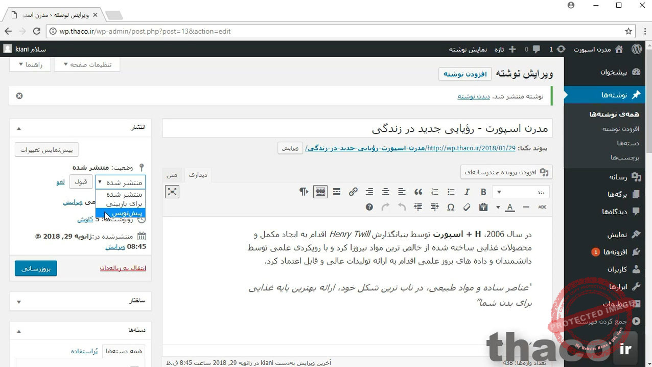 Publishing and scheduling posts