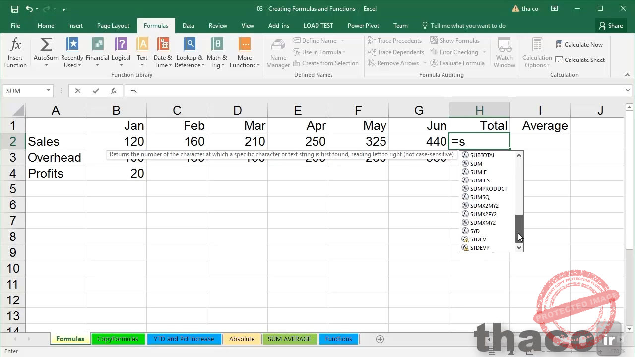 Creating simple formulas
