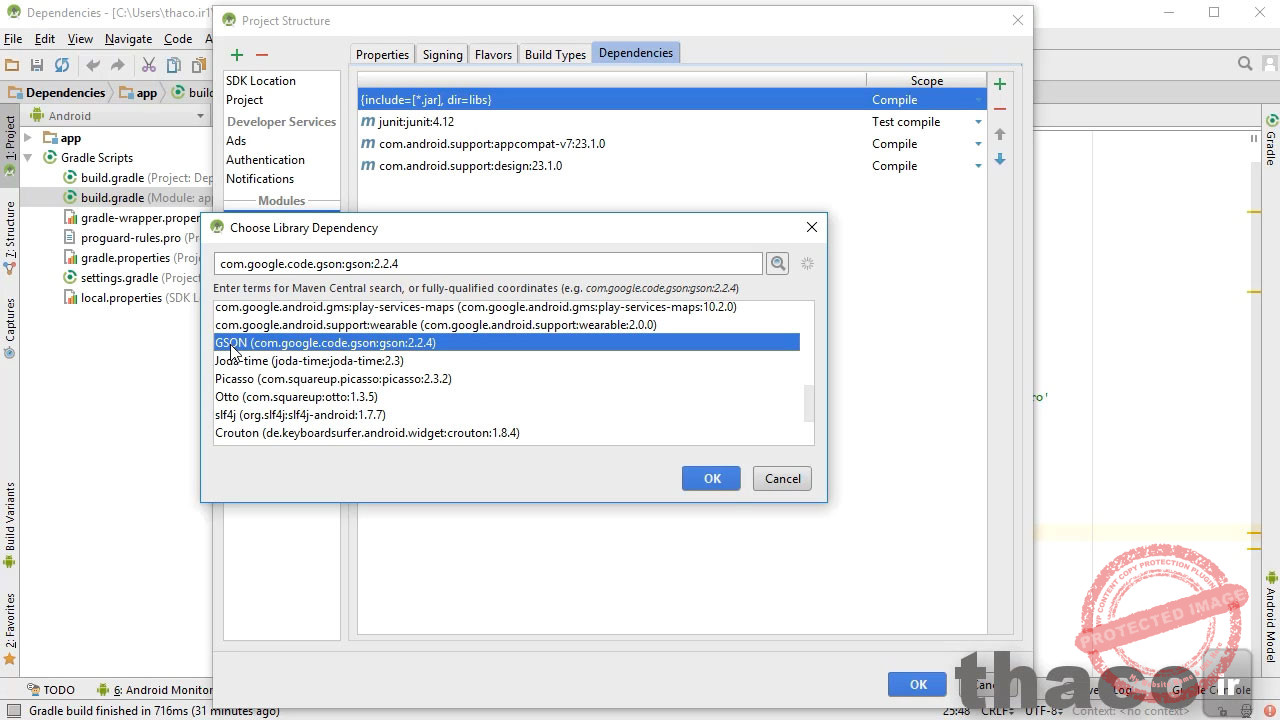 Use dependencies and support libraries