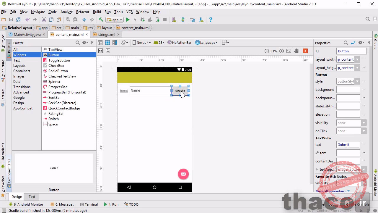 using relativelayout containers