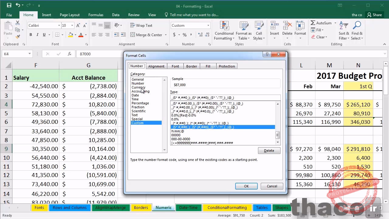 Exploring numeric and special formatting