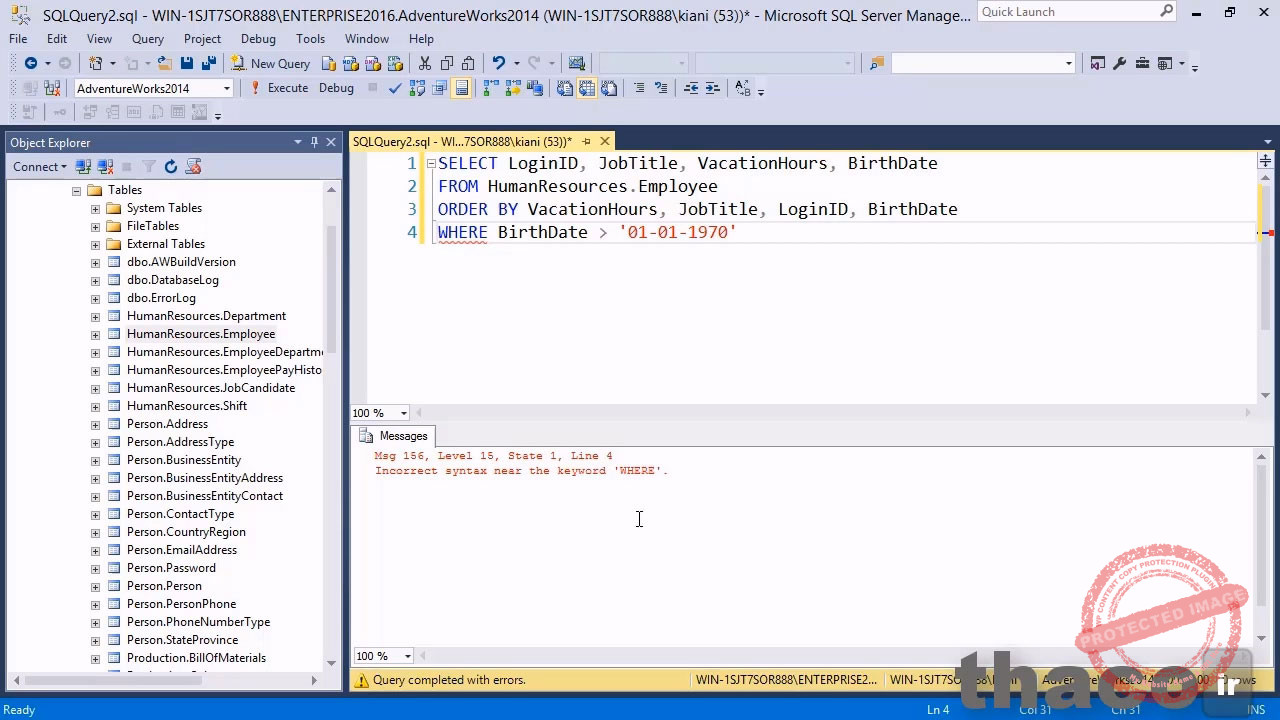 Sorting results with ORDER BY