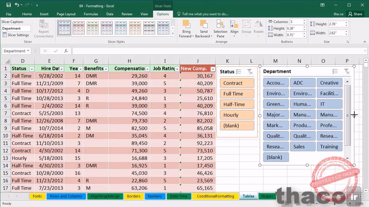 creating and using tables