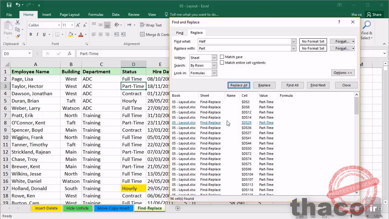 finding and replacing data