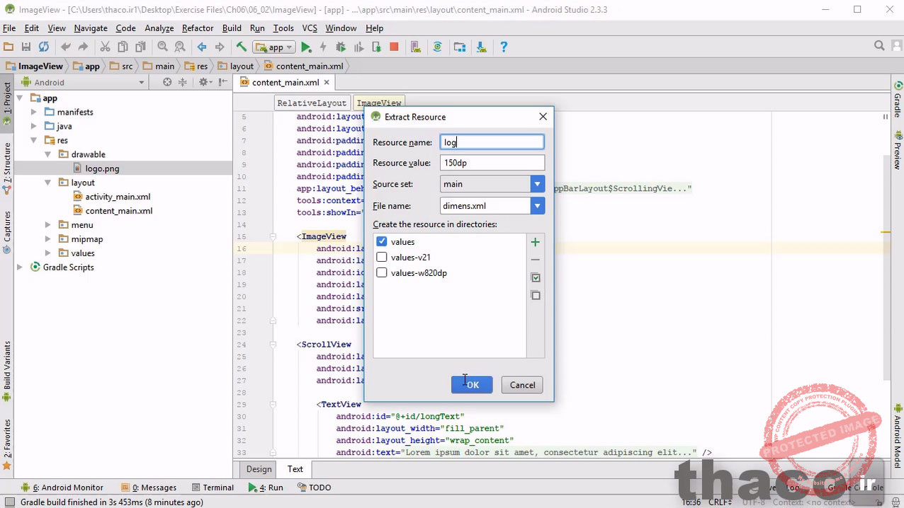 Display an image resource with ImageView