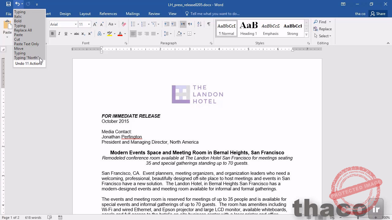 Undoing and redoing actions